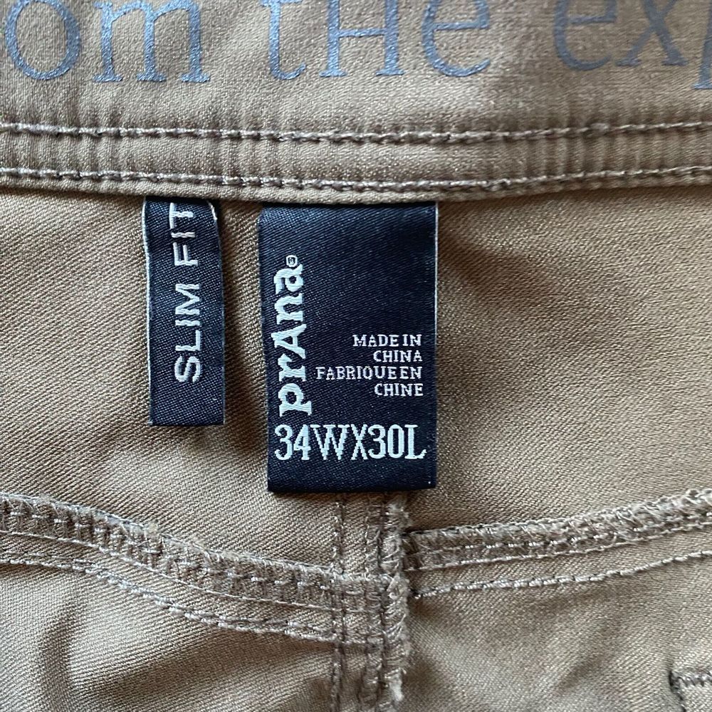 Prana Pants Mens 34 X27 Brown Brion II Slim Fit Hiking Stretch Flat Front Hemmed - Picture 7 of 13